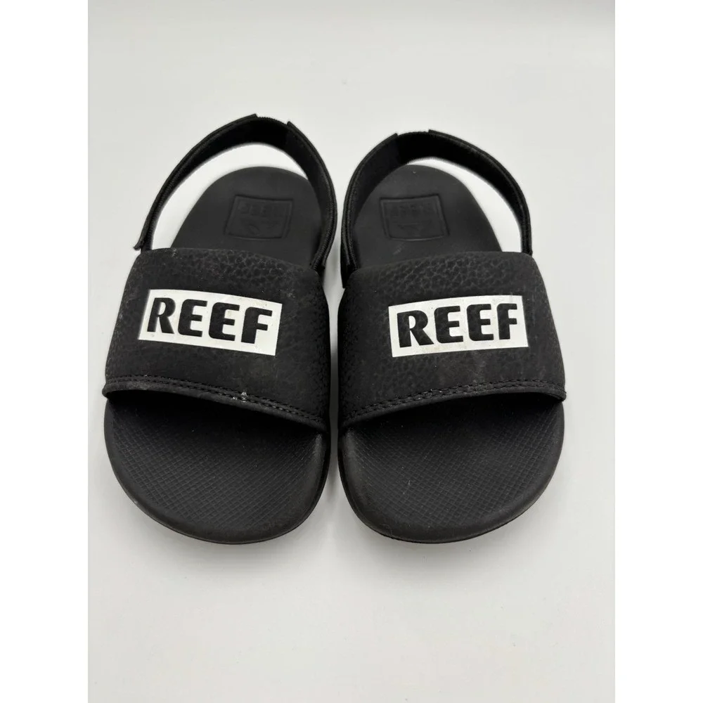 REEF KIDS' LITTLE ONE SLIDEs (INFANT/TODDLER) Sz 9 - Back strap comfort Black